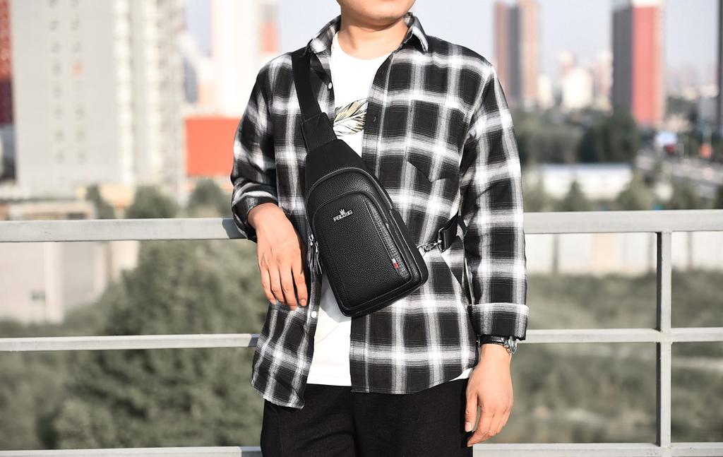 Leather Crossbody Large Popular Birthday Gift [FSD.WG] Men's Bag, One-Shoulder Bag, Capacity, Brand, [Authentic]