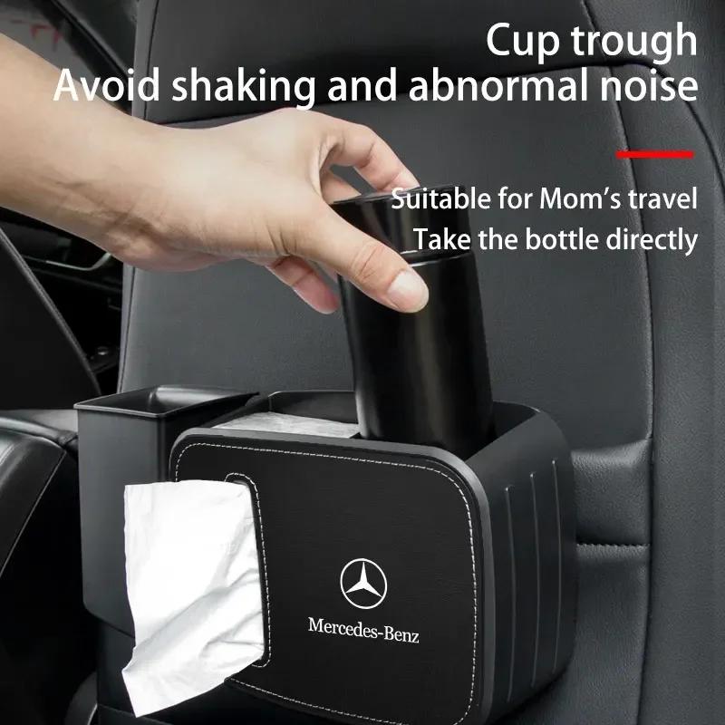 WROIR1 2025 For Benz AMG Multifunctional car seat back trash can Storage box Storage pocket For Mercedes Benz B/C/E/S Class A Class C20