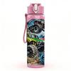1PC Off Road Monster Truck Graffiti Print 750ml Color Plastic Sports Water Bottle Leakproof Flip Straw Lid Suitable for Sports Office Home Use