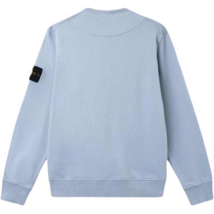STONE ISLAND Коллекция Весна-Лето SS26 Однотонная толстовка с круглым вырезом и ребристым краем, логотип на левой руке, удобная L1S156100060S0051-V0024
