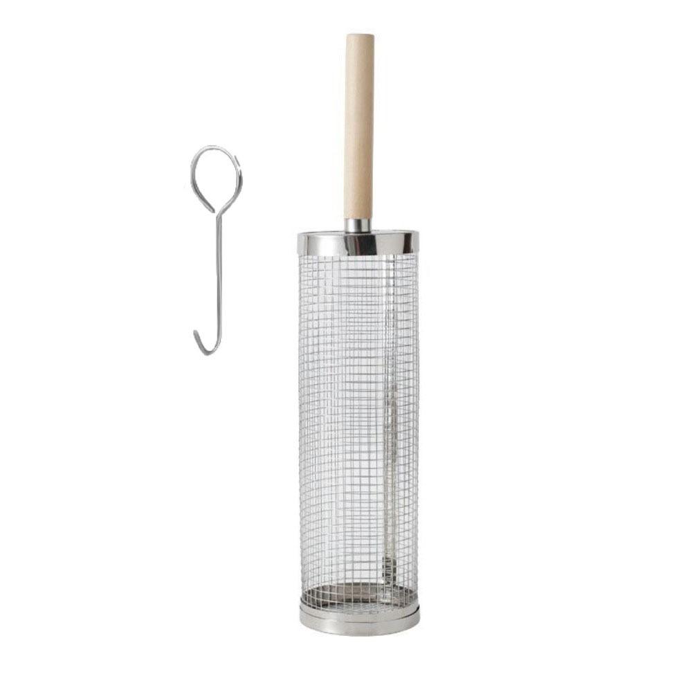 2/3Pcs Set Stainless Steel BBQ Basket Cylinder Barbecue Rack Useful Barbecue Cage for Outdoor