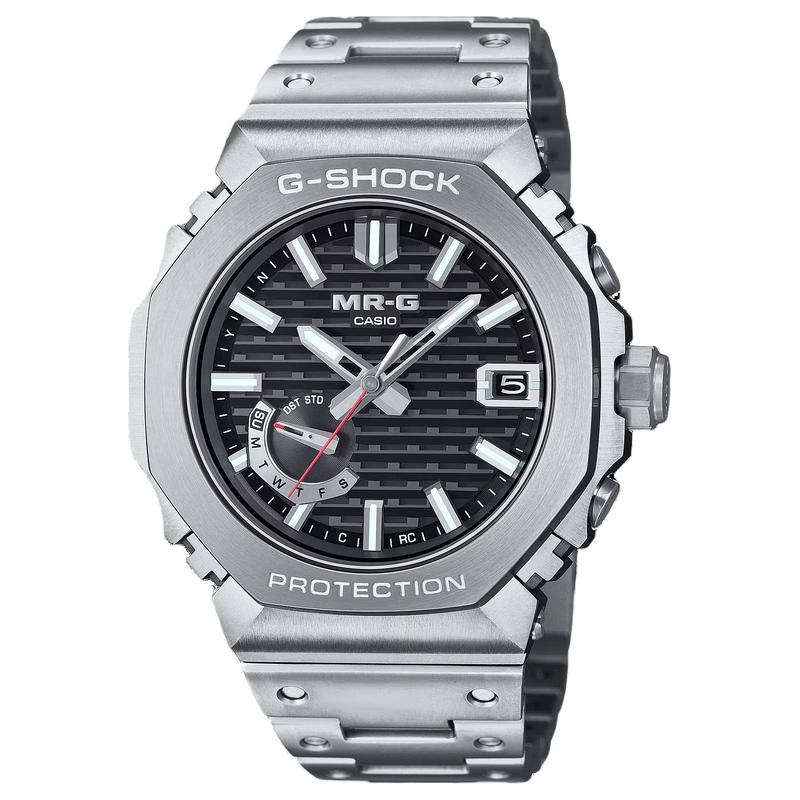 Casio Серия MR-G Серия MRG-B2100 Водонепроницаемость 200 метров Солнечная батарея Кварцевый механизм Титановый сплав ремешка Мужские часы Черный циферблат MRG-B2100D-1AJR
