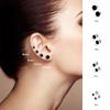 Solid Color Hip Hop Earring Street Wear Fashion Stud Earring Cool Round Black Stud Earrings Gift