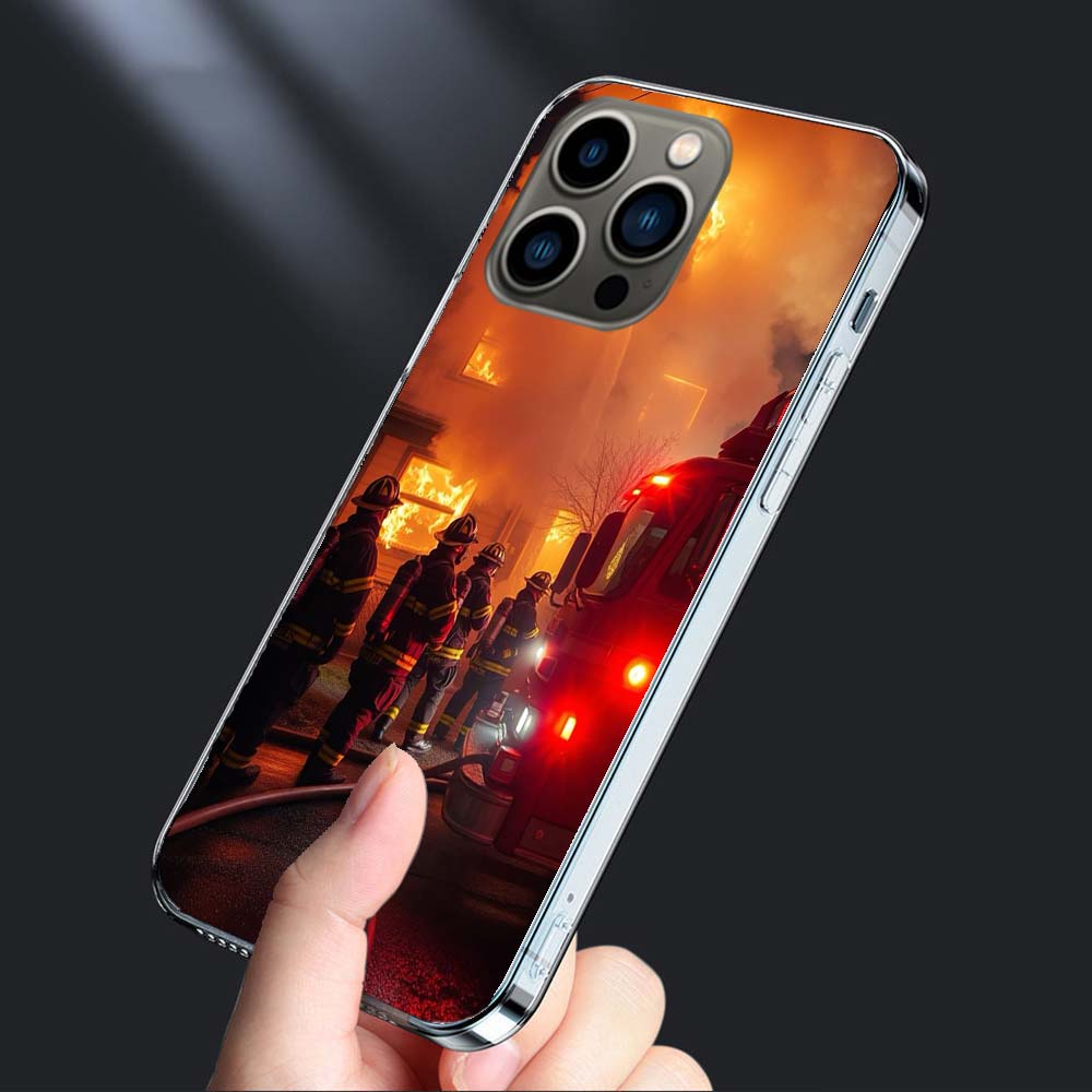 Чехол для телефона пожарного для iPhone 16E 15 Pro 14 Plus 17E 16 17 Pro Max Air 11 12 13 Mini Ударопрочный Capa Милый чехол