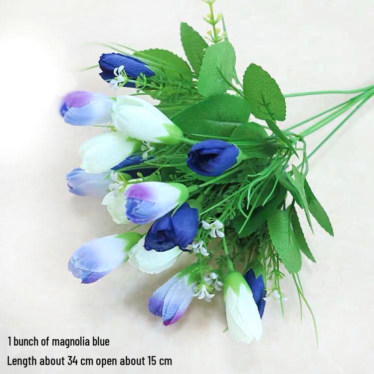 Silk Fake Flower Bouquet for Living Room or Dining Table Decor - Plastic Dried Flower Bonsai Ornaments