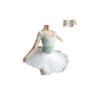 ProDance Lace Ballet Open PLHA005MA Half-Cup Leotard, Back, (Ice Green, L)