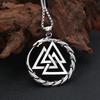 Vintage Viking Dragon Pendant Punk 316L Stainless Steel Vikings Valknut Necklace for Men Domineering Jewelry
