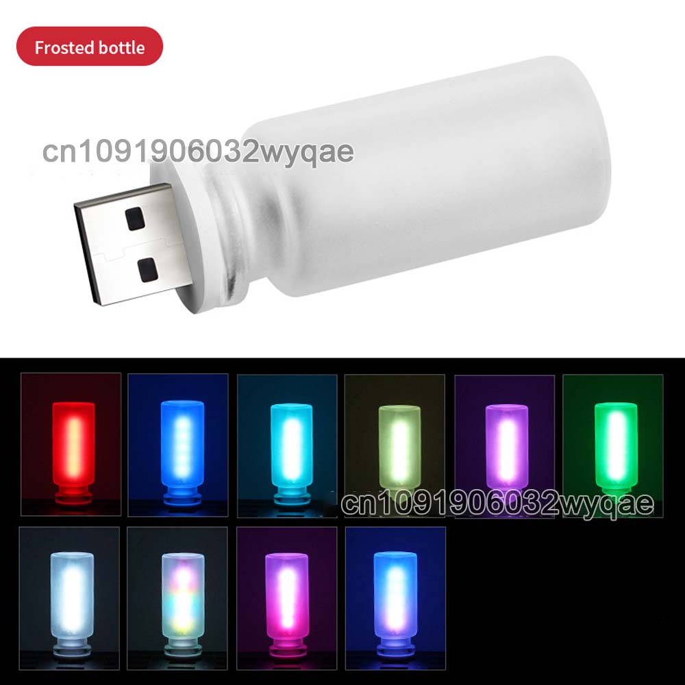 RGB Car USB Night Light Touch Dimmable LED dynamic Lamp Portable Lighting Plug & Play Decorative Atmosphere Lamp for Car Bedroom