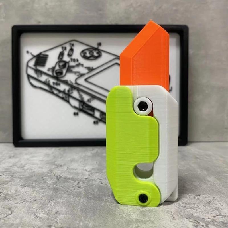 3D-печать гравитационного ножа, детская декомпрессионная карта, маленький нож для редиса, мини-модель игрушки, 3D пластиковый нож-морковь, игрушка в подарок