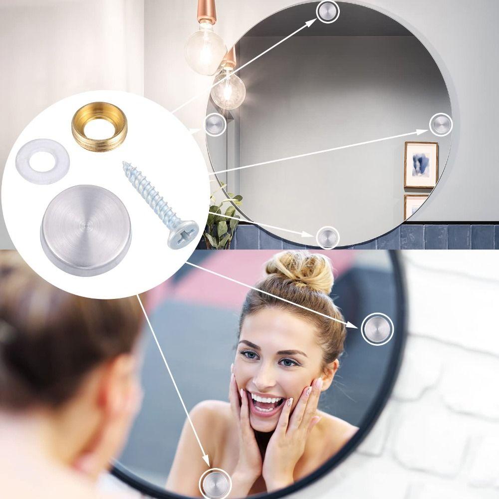 20 шт. серебряных колпачков для винтов из нержавеющей стали 0,63"/16 мм для зеркальных винтов, журнальных столиков