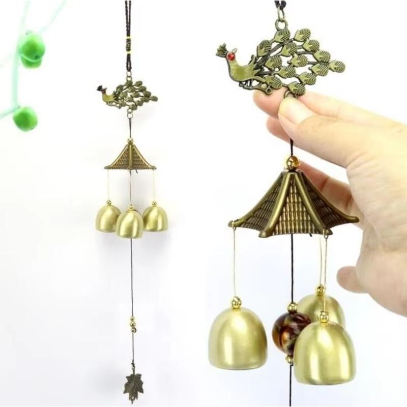 Brass Handicraft Die-casting Wind Bell Tibetan Bronze Bell Metal Antique Bell Feng Shui Metal Wind Chime Fortune Jingle Bells