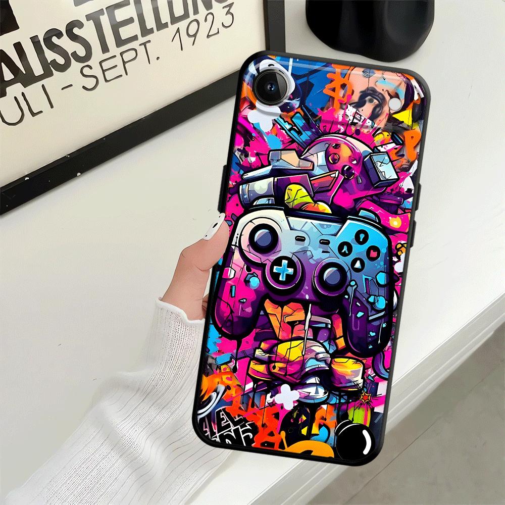 Чехол для iPhone XS Max 7 8 13 12 11 17 Pro Max 15 16 14 Plus 17Air XR Черный Мягкий Чехол для Телефона Креативное Искусство Граффити