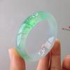 Браслет из бирманского нефрита: Стиль «Ледяное семя старой ямы», Зеленый цветочный узор Чжэн Ян, Женский браслет наложницы.