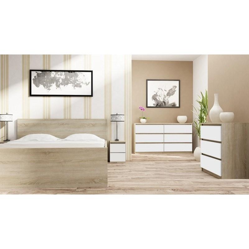 MALWA M2 BEDSIDE CABINET - SONOMA OAK/WHITE