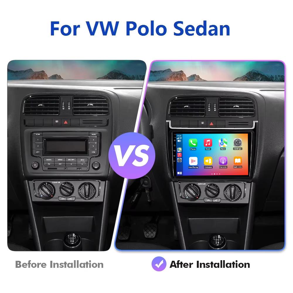 4G Carplay 2din Android автомобильный радиоприемник мультимедиа видеоплеер для VW Volkswagen POLO Sedan 2008-2016 навигация GPS стерео головное устройство BT