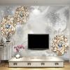 Photo Wallpaper 3D Stereo Diamond Flower Jewelry Mural Living Room TV Background Wall Luxury Decor