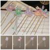 Exquisite Flowers Pearl Tassel Hairpin Fashion Flower Headdress Ancient Style Hair Stick  Hanfu
