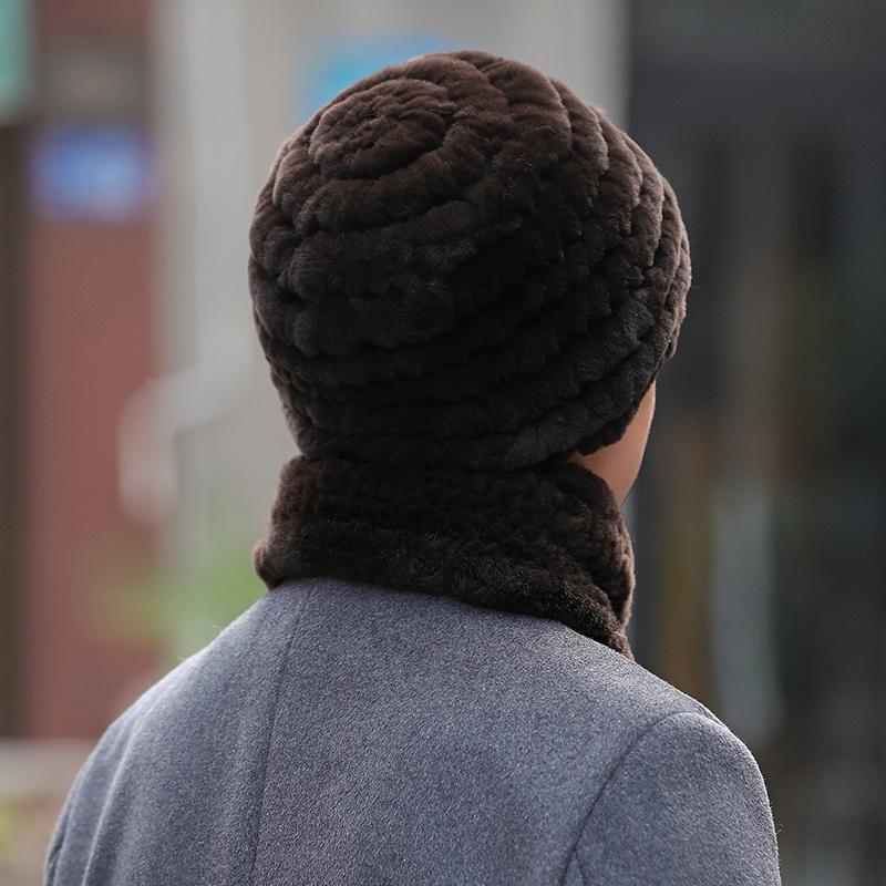 Шапки-шарфы для папы среднего и пожилого возраста, мужские теплые и утолщенные шарфы для пожилых людей, зимние шапки из меха кролика Рекс