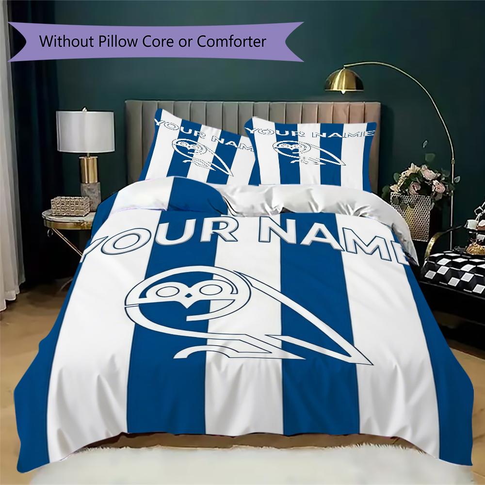 Постельное белье Sheffield Wednesday с индивидуальным именем, Комплект одеял, Пододеяльник, Наволочка, Домашний подарок на день рождения(1 пододеяльник + 2 наволочки, без наполнителя)_xia
