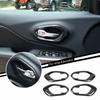 4 шт. Накладки на чашки внутренних ручек дверей из углеродного волокна для 2014- Jeep Cherokee