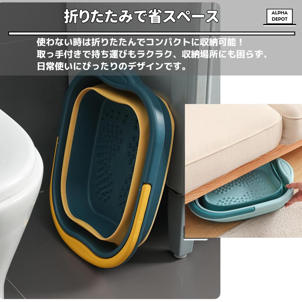 Складная ванночка для ног Alpha Depot, легкая, для дома или улицы, 13 литров (Серый)