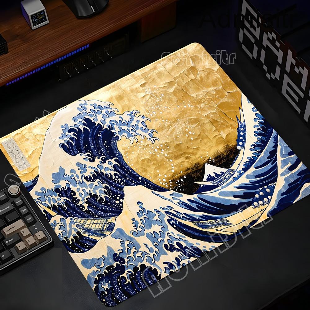 White And Black Waves Small Mouse Pad The Great Wave Company Kanagawa Mousepad XS Mats PC Lock-Edge Office Accessories Carpet