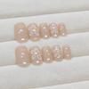 Wearing nail pieces Flower removable short square nail pieces Simple nail patch Sweet fake nail pieces 24 pieces
