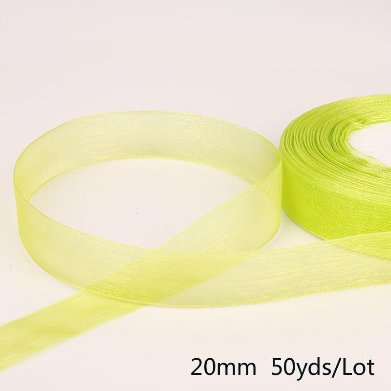 Satin Edge Sheer Organza Ribbon Bow Craft 20mm Chiffon Roll Sewing Fabric Accessorie Gift Wrap