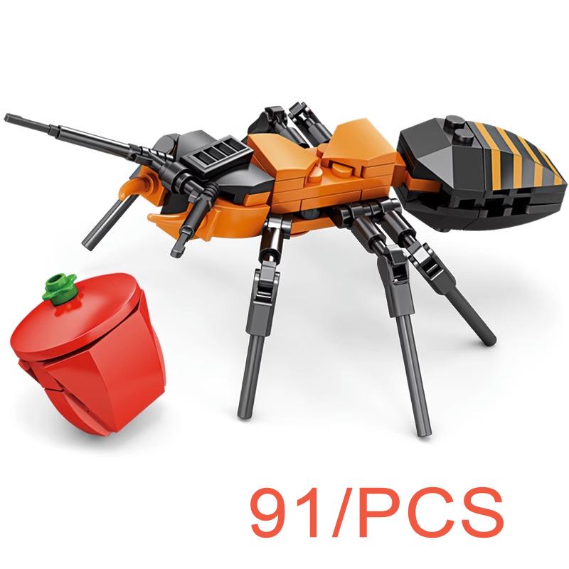 MOC Пазл Животные Строительные блоки Пчела Тигр Лев Жираф Лягушка Крокодилы Лиса Птица Дикий кабан Насекомые Мини DIY Кирпичный конструктор Игрушка Подарок F029