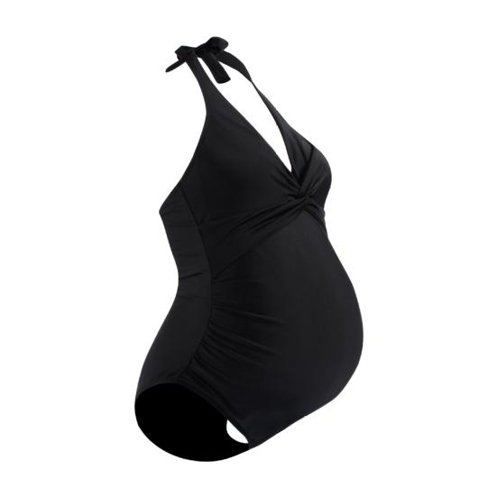 V-neck Maternity Swimwear Padded Breathable Slim Fit Pregnancy Swimsuit for Water