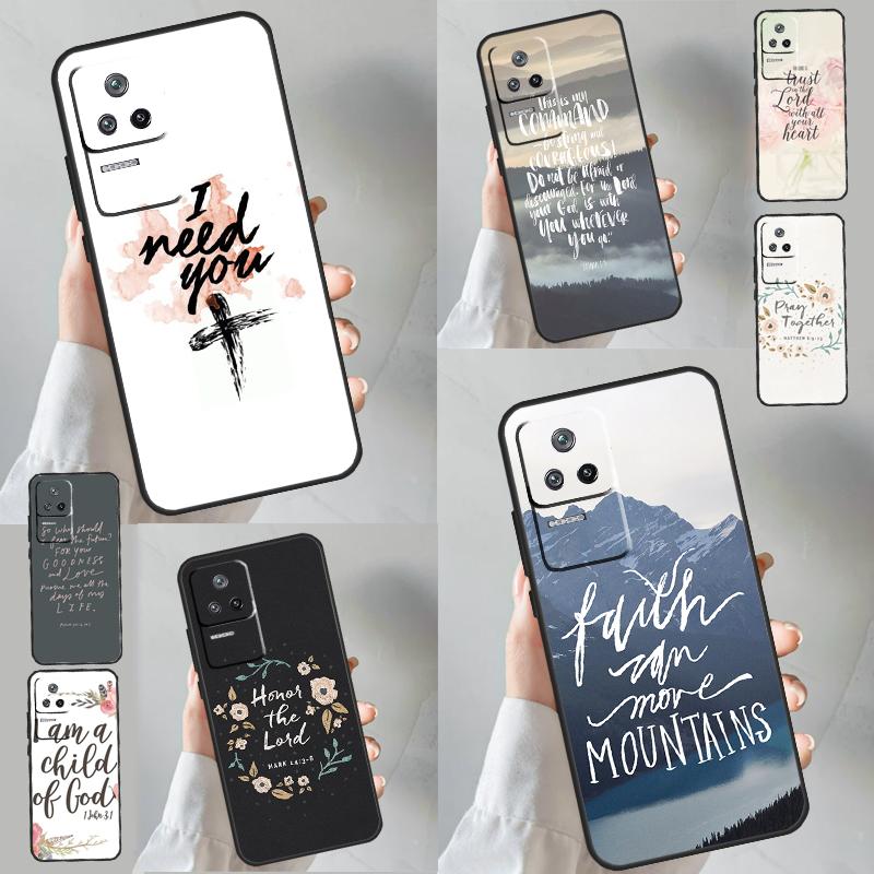 Bible Verse Quotes Case For Xiaomi 14 Ultra 13 11T 12T 13T Pro 12 Lite POCO X6 Pro M6 X3 X4 X5 M5s F3 F5 Cover