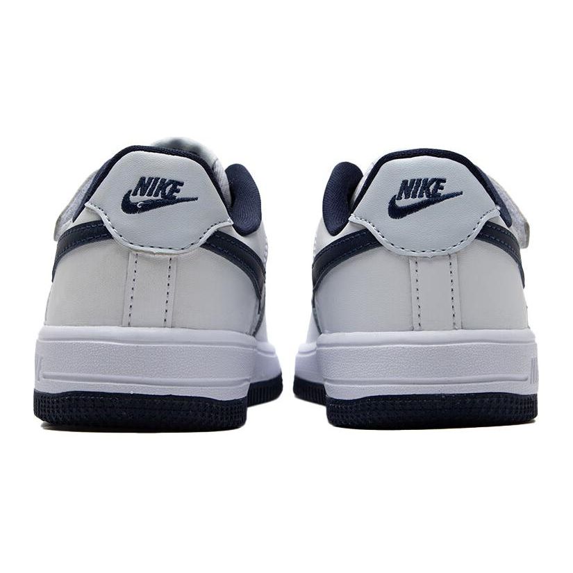 Nike Force 1 Low EasyOn PS белые темно-синие детские кроссовки футбольно-серые FN0237-104