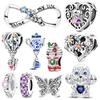 Медь Сестра Цветок Полый Сердце&Бабочка&Вип Собака Шарм для Нанизывания Подходит для Браслета Бренда Винтаж Дворцовый Стиль Ювелирные Изделия