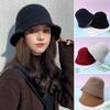Outdoor Sunscreen Casual Warm Wool Bucket Hat Fisherman Cap Panama Hat Sun Cap