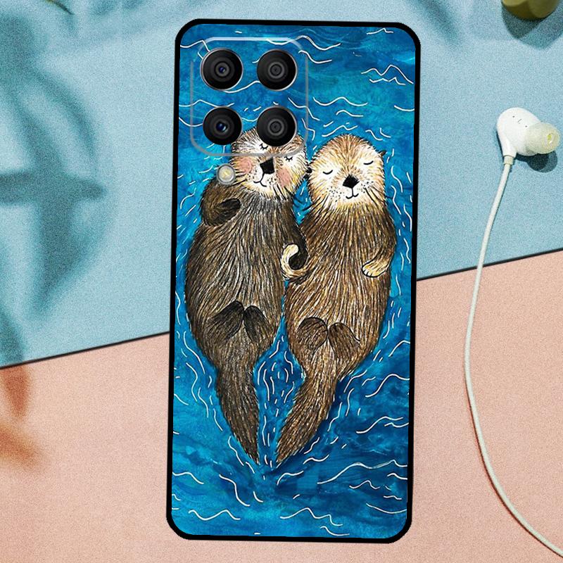 Милый мультяшный выдра Для Samsung Galaxy M33 M35 M55 M15 M12 M13 M14 M34 M54 M53 M21 M31 M11 M32 M52 M06 M16 Чехол