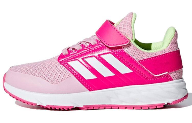adidas Fortafaito EL K Удобные Нескользящие и Дышащие Низкие Детские Беговые Кроссовки Розово-Белые Детские F36104