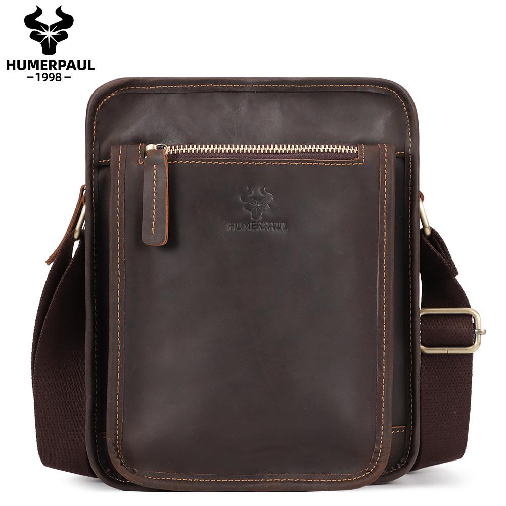Humerpaul Кожаная сумка через плечо, вместительная многофункциональная дорожная сумка, спортивная сумка