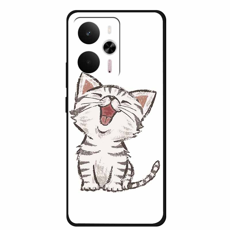For Realme 14 5G Case Realme14 Coque 6.67" Black Silicone Soft TPU Phone Case For Realme 14 2025 Back Cover Case Shell Funda Cat