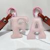 Creative PU Leather 26 Letter Keychains Fashion Alphabet Keyrings Handbag Ornaments Pendant Car Key Holder Accessories Gifts