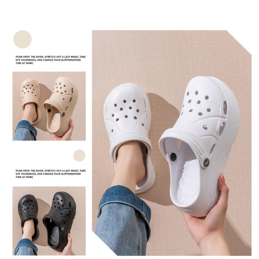 Women's Summer Slippers, Indoor Bathroom, Wear-resistant Couple, Outdoor, Perforated Shoes, Beach Shoes