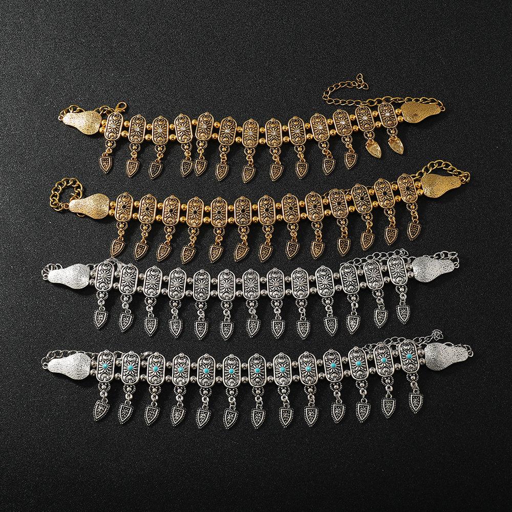 Ретро-цепочка для воротника со стразами в стиле бохо, ожерелье в этническом стиле, модные аксессуары для банкетного платья