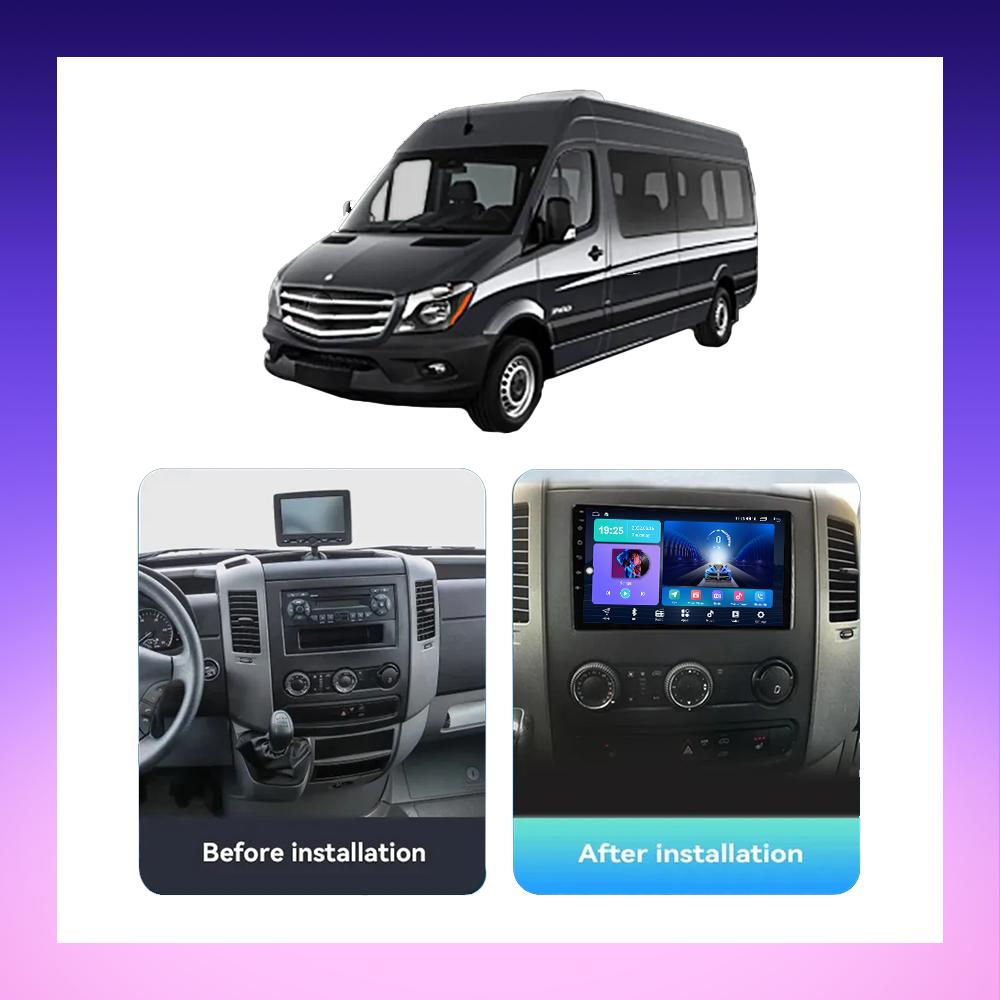 2 DIN Android Carplay Car Radio For Mercedes Benz Sprinter Volkswagen 2006-2016 Multimedia Player Head Unit Stereo GPS Navigation BT WIFI 2+32GB