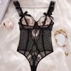 Перспективное нижнее белье, соблазнительный комплект с кружевной вышивкой, секс-колготки для женщин