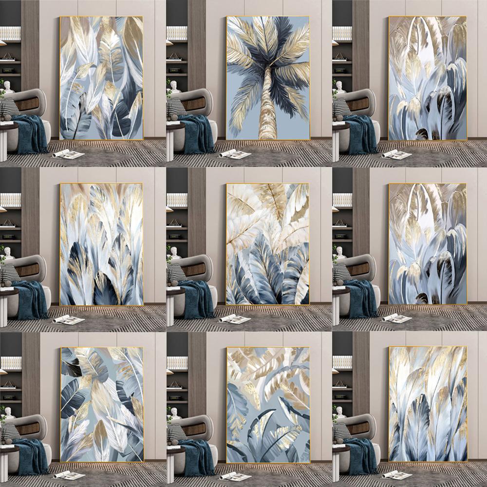 Абстрактные золотые пальмовые листья, постер, декор для комнаты, скандинавское растение, холст, картина, настенное искусство для гостиной, интерьер, домашний декор