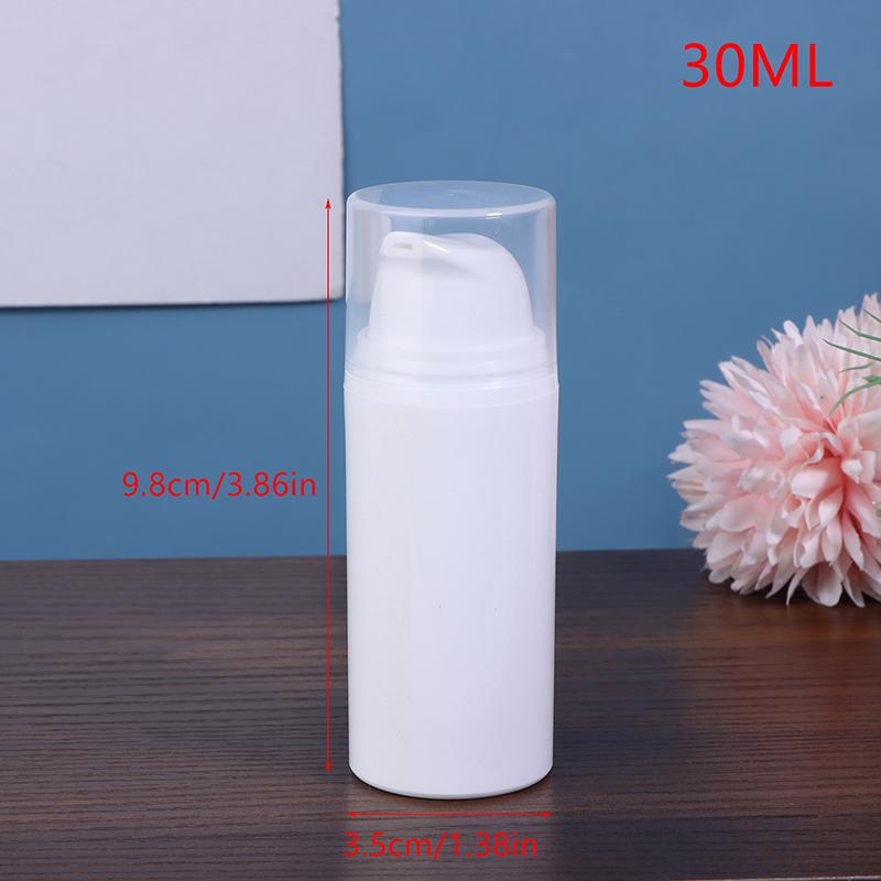 Пластиковые дорожные флаконы 15 мл 30 мл 50 мл Белый безвоздушный помповый флакон для крема, многоразовый вакуумный флакон для лосьона для геля, макияжа, косметики