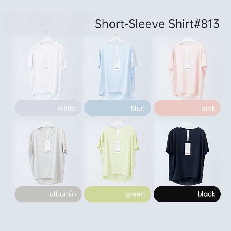 Женский летний ледяной нейлоновый топ для йоги - Защита от солнца, Дышащий, Высокая эластичность, Свободный крой, Удобный короткий рукав для фитнеса