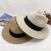Новая соломенная шляпа-цилиндр из Панамы, шляпа от солнца, защита от солнца, пляжная шляпа, летняя джазовая шляпа, модная, для мужчин и женщин