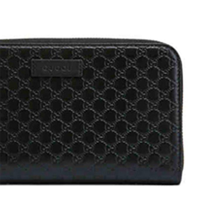 GUCCI Cow Leather Wallet Men's Black 449391-BMJ1G-1000