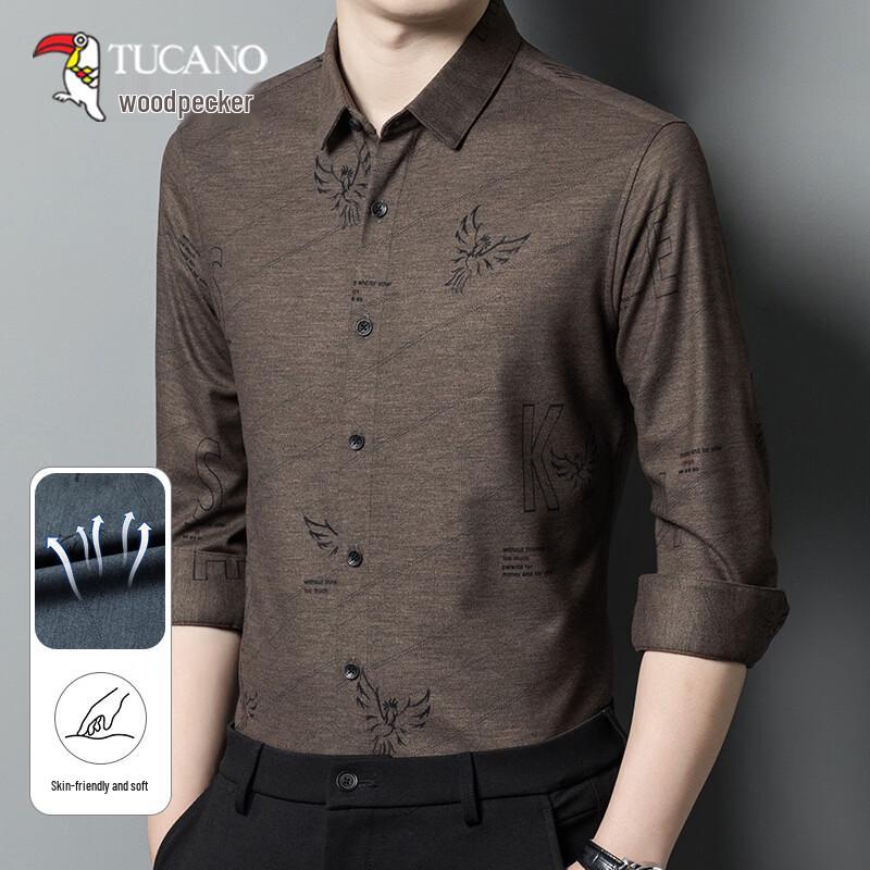 TUCANO Men's Wrinkle-Free Long-Sleeve Casual Business Shirt
