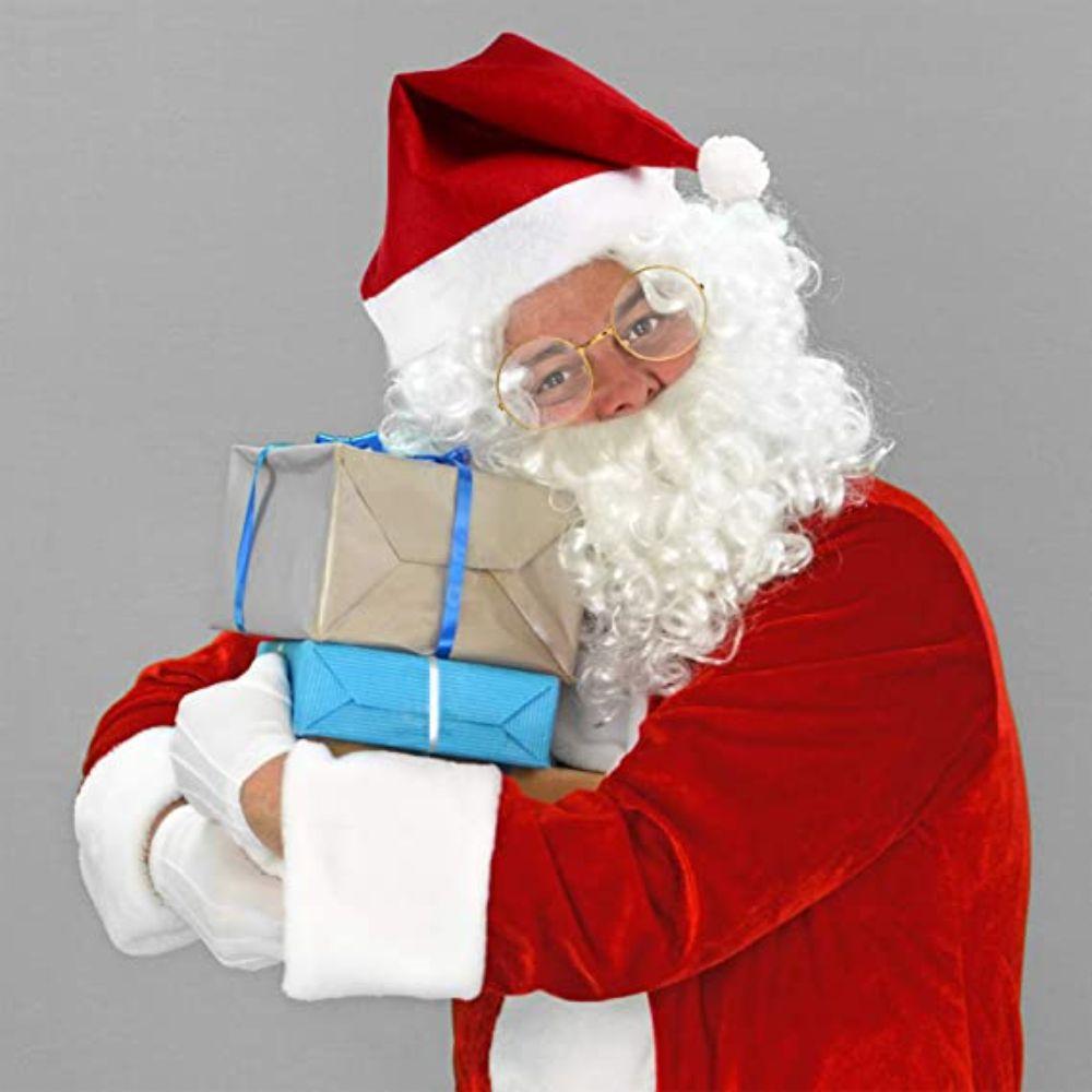Funny White Festival Christmas Cosplay Props Santa Wig False Beard Santa Mustaches Curly Wigs